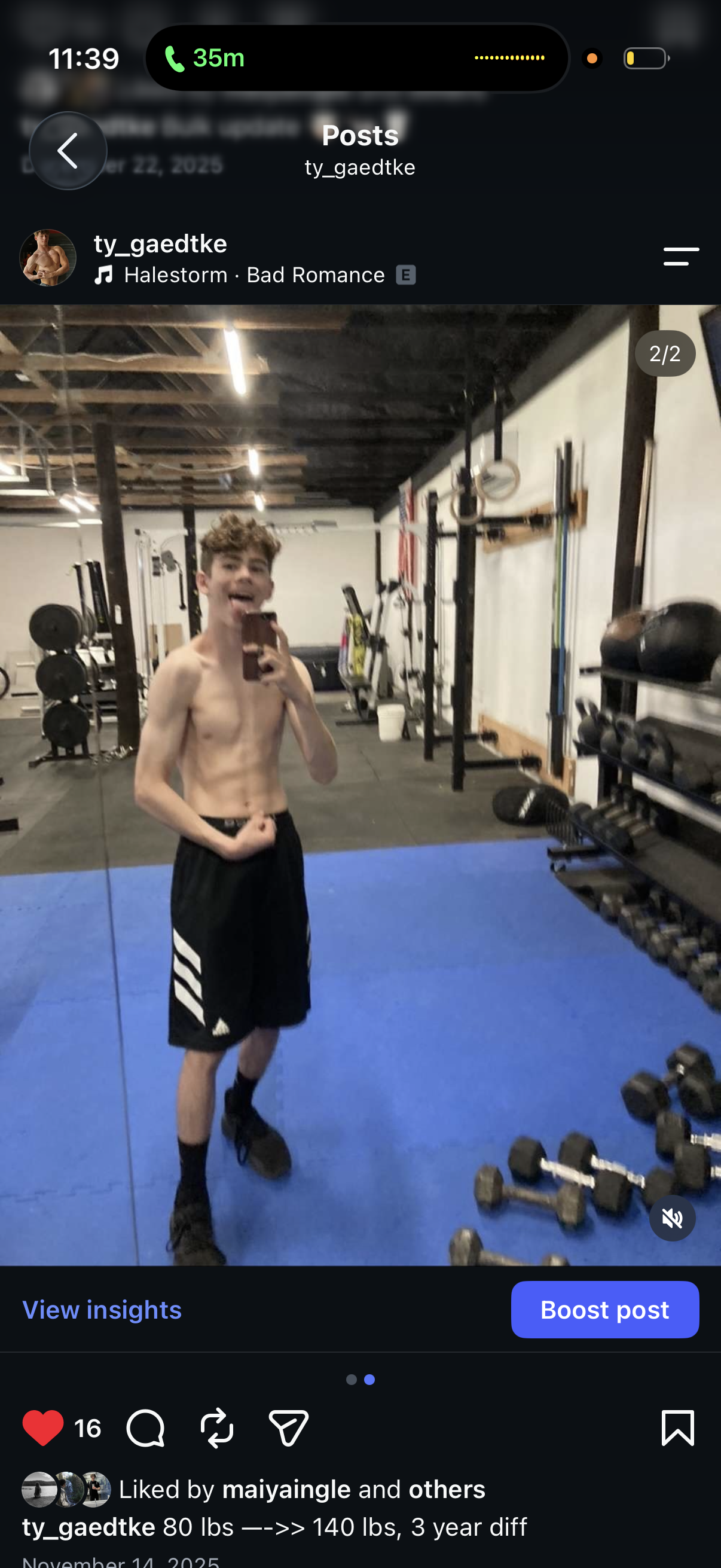 Ty’s before training photo